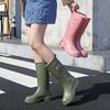 New Ladies Waterproof Rain Boots Outdoor Casual Fashion Ladies Rubber Waterproof Non-slip Rain Boots PVC Rain Boots Height 33cm