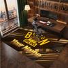 Boston Bruins Personalized Crystal Velvet Carpet, Customized Name Text Soft Anti‑Slip Rug for Living Room Bedroom