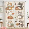 2 шт., 2D печать на плоской поверхности Занавеска Популярный Кот Повар Восторг Полиэстеровая ткань (без удилища) Украшения для улицы для разных комнат