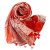 Four Seasons Clothing Accessories Cotton And Hemp Texture Scarf Orange Red Leaf Flower Silk Scarf Travel Sunscreen Shawl