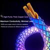 120 Вт Светодиодный RGB USB A на Type-C Кабель для зарядки и синхронизации данных для 17 16 15 Pro Huawei Samsung Oppo