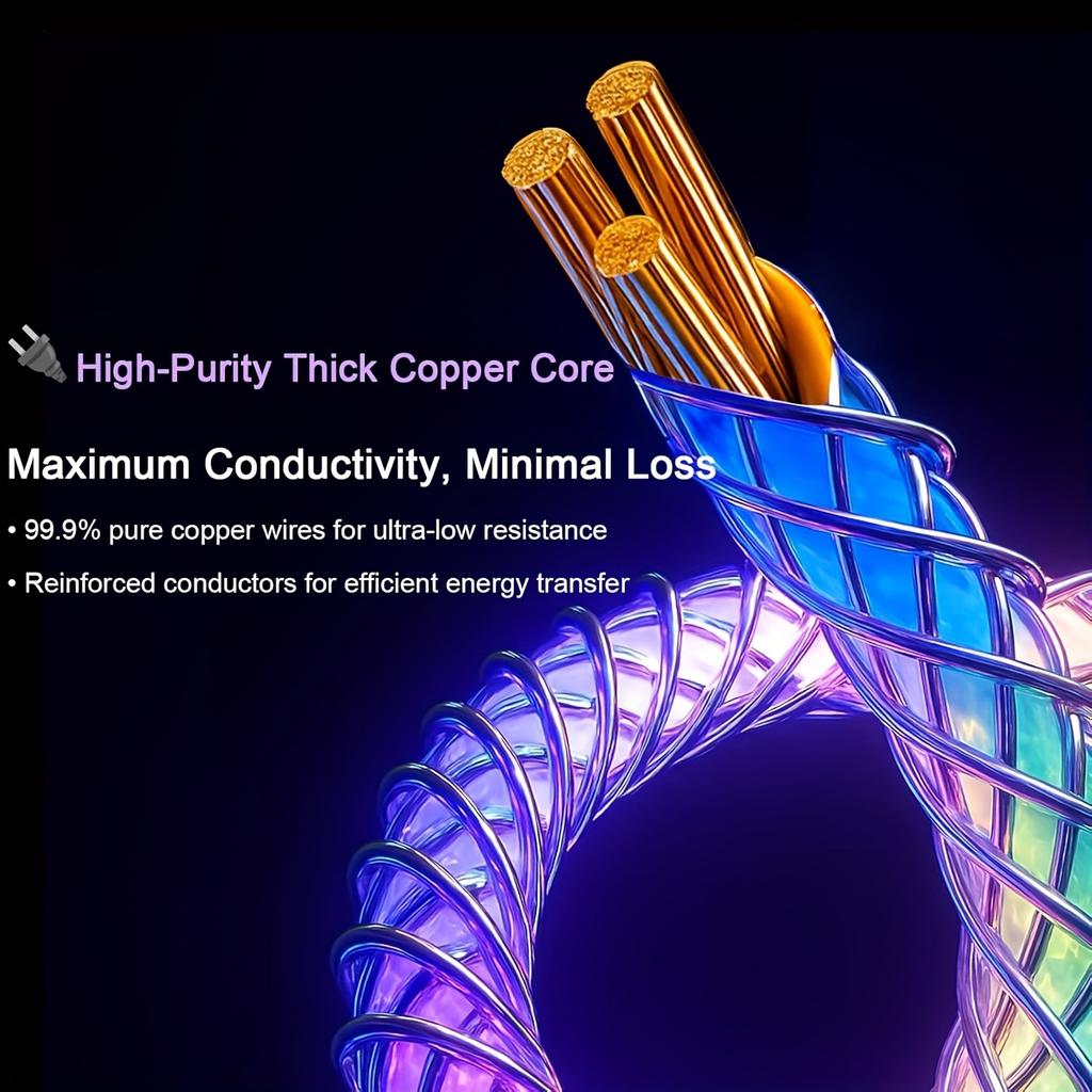 120 Вт Светодиодный RGB USB A на Type-C Кабель для зарядки и синхронизации данных для 17 16 15 Pro Huawei Samsung Oppo