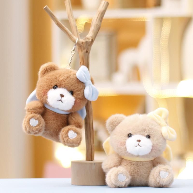 Rabbit Panda Keychain Cute Cartoon Girl Backpack Decorative Pendant Plush Doll