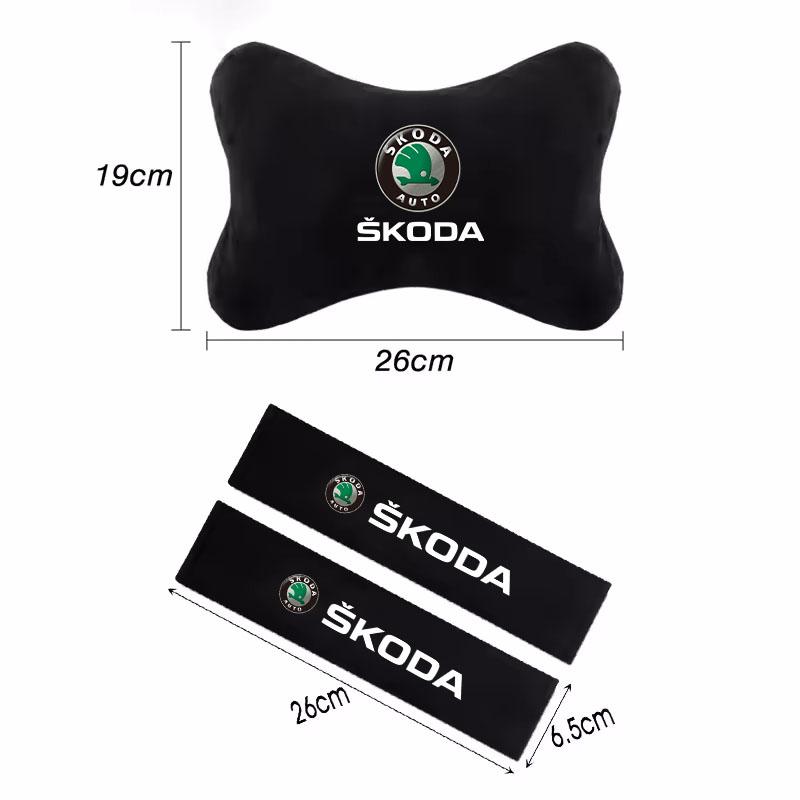 LQLT3 Car Neck Headrest Pillow Car Seat Neck Pillow Head Neck Support for Skoda Octavia RAPID Superb Fabia Kodiaq Kamiq Karoq Auto