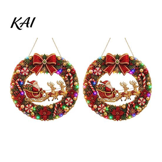 Holiday Party Ornaments 2Pcs Pearl Diamond Christmas Ornament Set, 2D Acrylic Glitter Hanging Gift for Friends Decor with Ribbon, Festive Tree Pendant