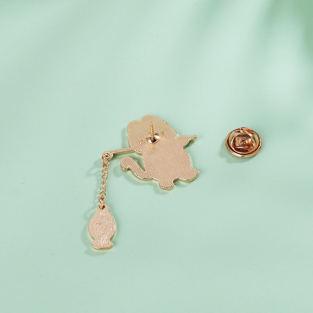 Men School Bag Friend Gift Collar Decoration Enamel Brooch Cat Fishing Brooch Cat Brooch Badge Pin