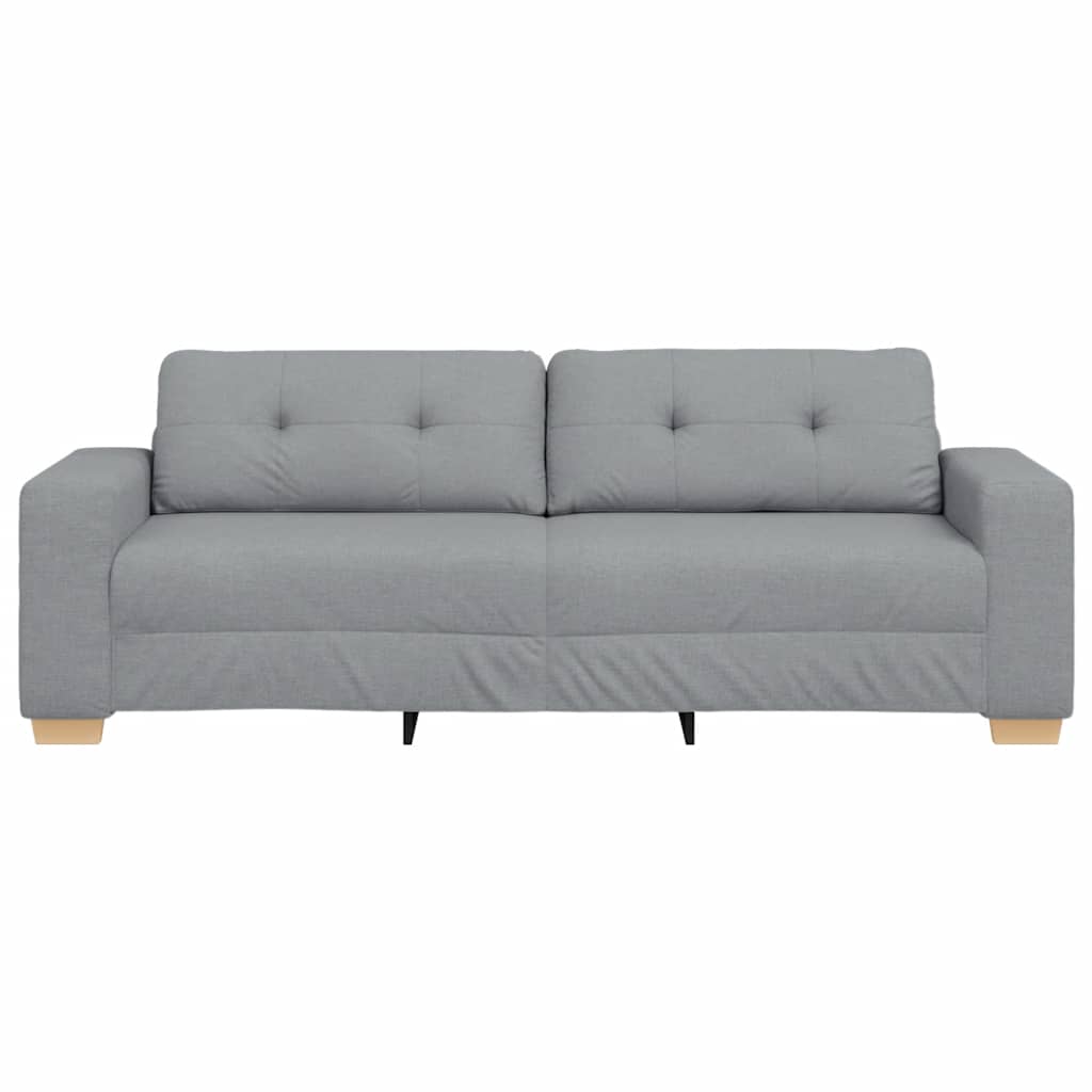 3 Seater Sofa Light Gray 220x78x80 cm Fabric