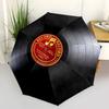 Vinyl Record, Music Company themed Eight rib Automatic Folding Umbrella Is Suitable for Both Men and Women, Making It A Perfect Christmas an