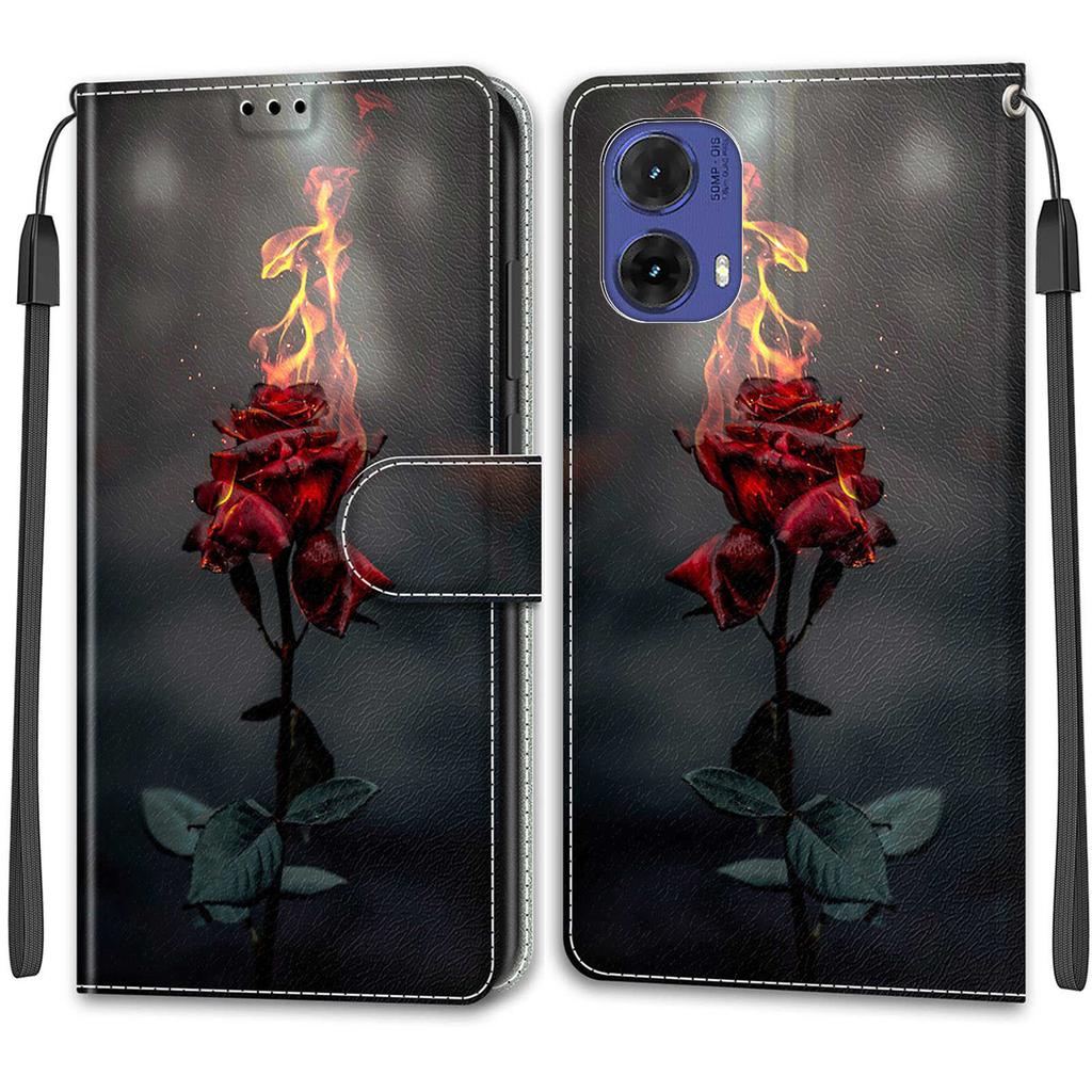 Роскошный окрашенный кожаный чехол-кошелек из искусственной кожи в стиле книги для Motorola Moto G85/G75/G55/G35/G24 Power/G15/G05/G84/G54 Power/G34/G24/Edge 40/G14