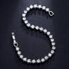 SOGRIA Factory  Copper Tennis Bracelet 4mm Cubic Zirconia Silver Plated Prong Set Secure Bracelet Clasp Adjustable Length