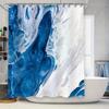 Роскошная сине-белая мраморная шторка для душа, декоративная водонепроницаемая тканевая подкладка для ванны или раковины, доступна в нескольких размерах