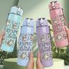 1PC Respect Local Cats Letter 750ml Color Plastic Sports Water Bottle Leakproof Flip Straw Lid Suitable for Sports Office Home Use