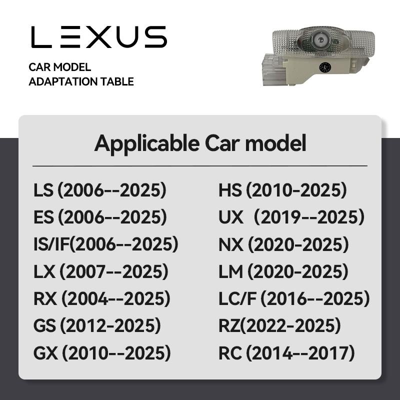 2pcs Car Door Welcome Light For LEXUS ES LS IS IF LX RX GS GX HS NX LM LC LF RZ RC HD LED Lamp refit Laser Decor Projector
