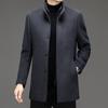 Двустороннее кашемировое пальто мужское шерстяное пальто средней длины шерстяное пальто для зимнего возраста с подкладкой для папы комплект из двух предметов