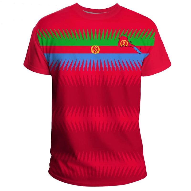 2023 Tessffel Africa Country Eritrea Lion Colorful Retro 3DPrint Men/Women Summer Casual Funny Short Sleeves T-Shirts Streetwear