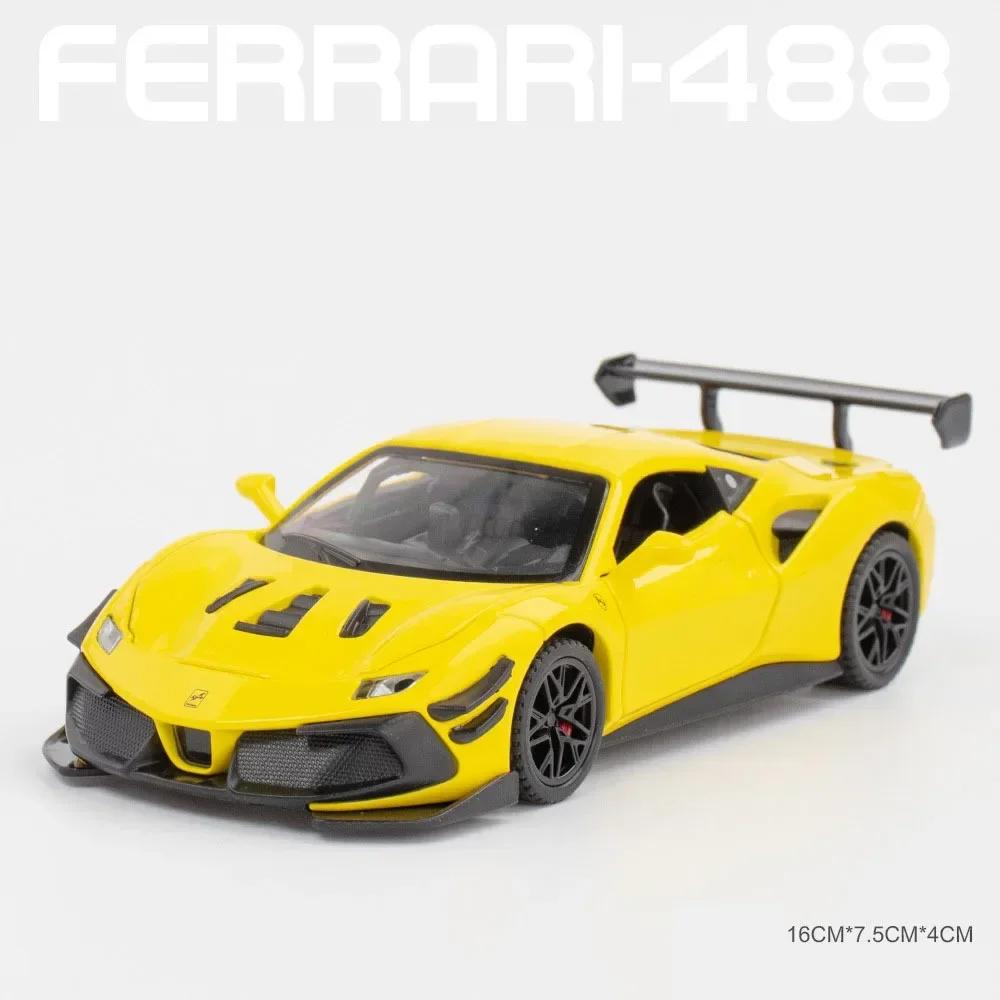 1:32 Ferrari 488 Sports Car Model Metal Diecast Alloy Toys Cars Models Boys Christmas Fashion Ornament Collection Gift