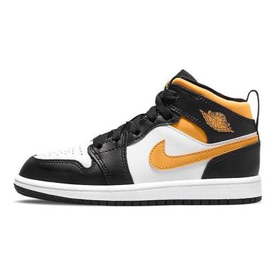 Детские кроссовки Air 1 Mid PS Black University Gold White Pollen 640734-177