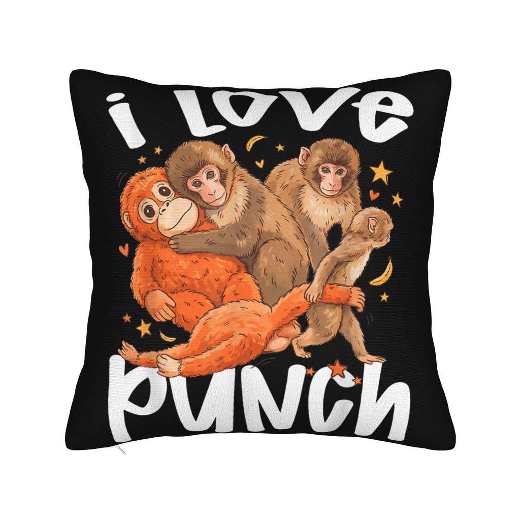 Baby Monkey Punch I Love Punch Pillow Cover Novelty Pillow Case For Sofa Home Decoration Design Pillowcases Gift