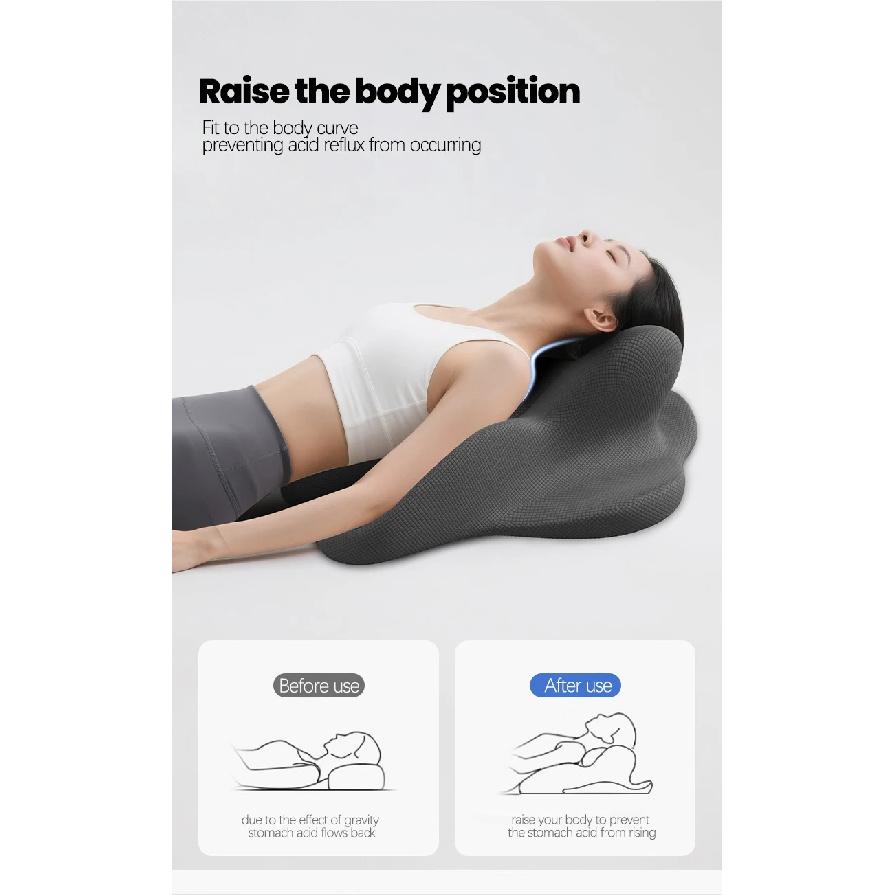 Memory Foam Wedge Reading Pillow for Bed  Adult Ergonomic Back Pillow for Headboard Chin & Back Support Pillows Pain Relief
