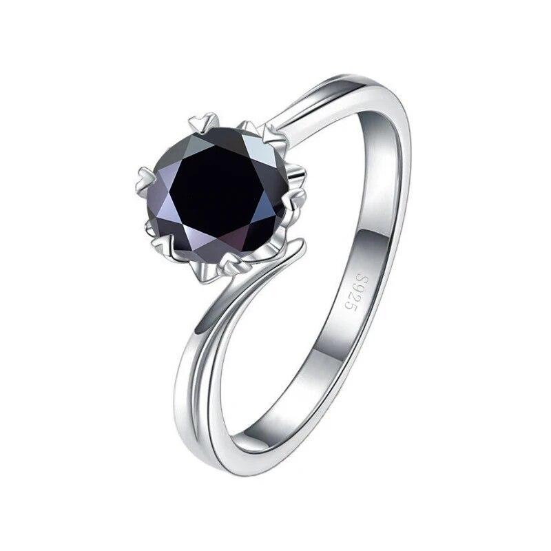 Bague Ringen S925 Набор с муассанитом цвета D, классическое женское кольцо с шестью когтями и снежинкой в один карат, с покрытием из 18-каратного золота