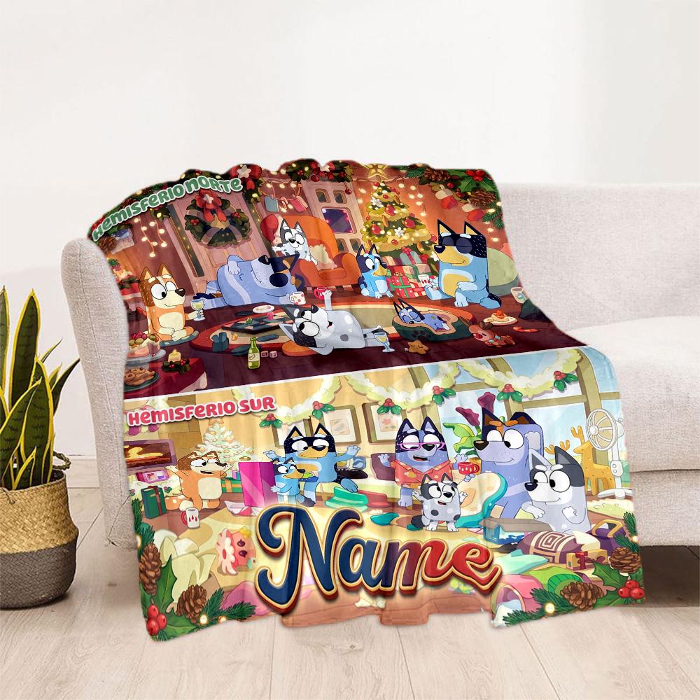 Christmas Village Lights Customize Your Name Blanket Gift Customizable Blanket Soft & Cozy Throw For Bed Picnics Seaside Office Chair All-Season Use