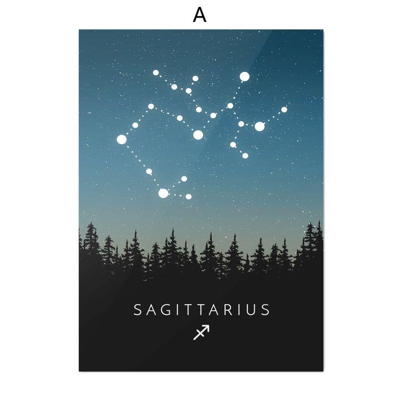 Настенные художественные принты созвездий, знаки зодиака, гороскоп, постер зодиака, астрология, холст, картина, скандинавский домашний декор, изображение для печати