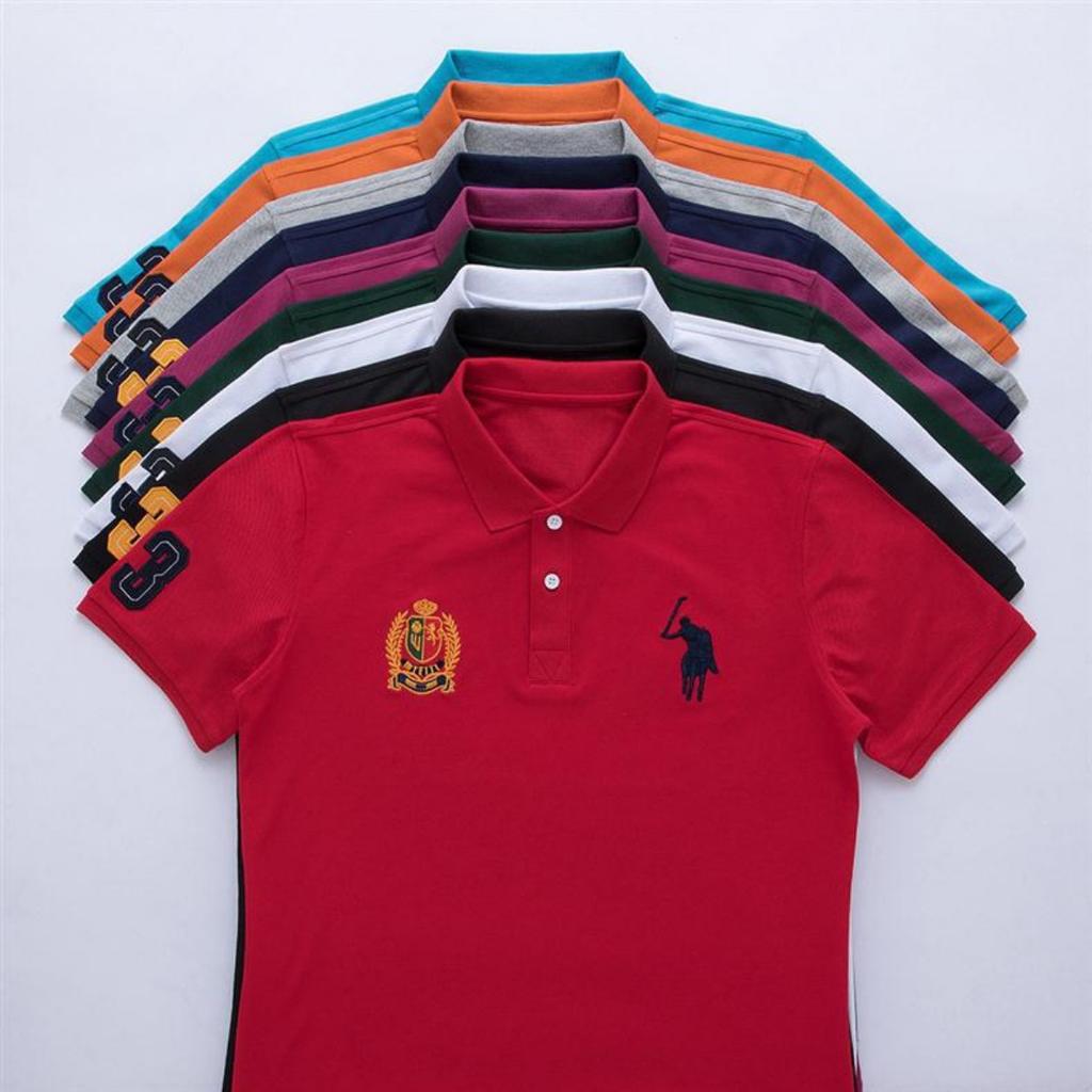 TrendHub New High Quality Men Polo Shirts High Street Short Sleeve Mens Shirts Turn-Down Collar Polo Shirt Men