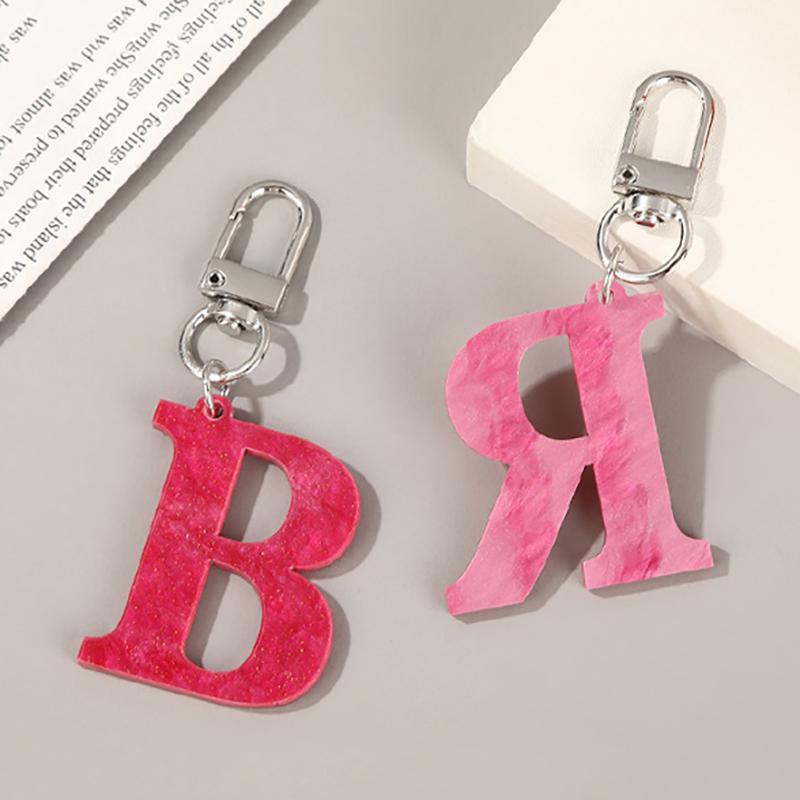 Simple Letters Keychain Backpack Pendant Keyring Bag Hanging Decoration Accessories Gift