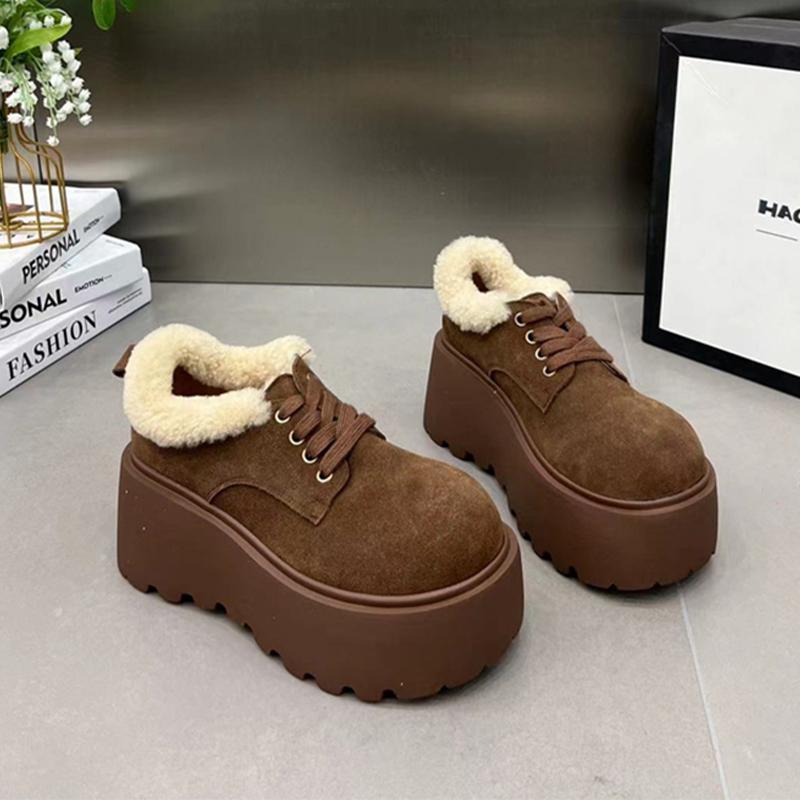 Модные женские замшевые ботильоны на меху, теплые зимние ботинки 2025 года, новинка зимы, брендовые туфли на плоской подошве, короткие плюшевые туфли, повседневные кроссовки Botas