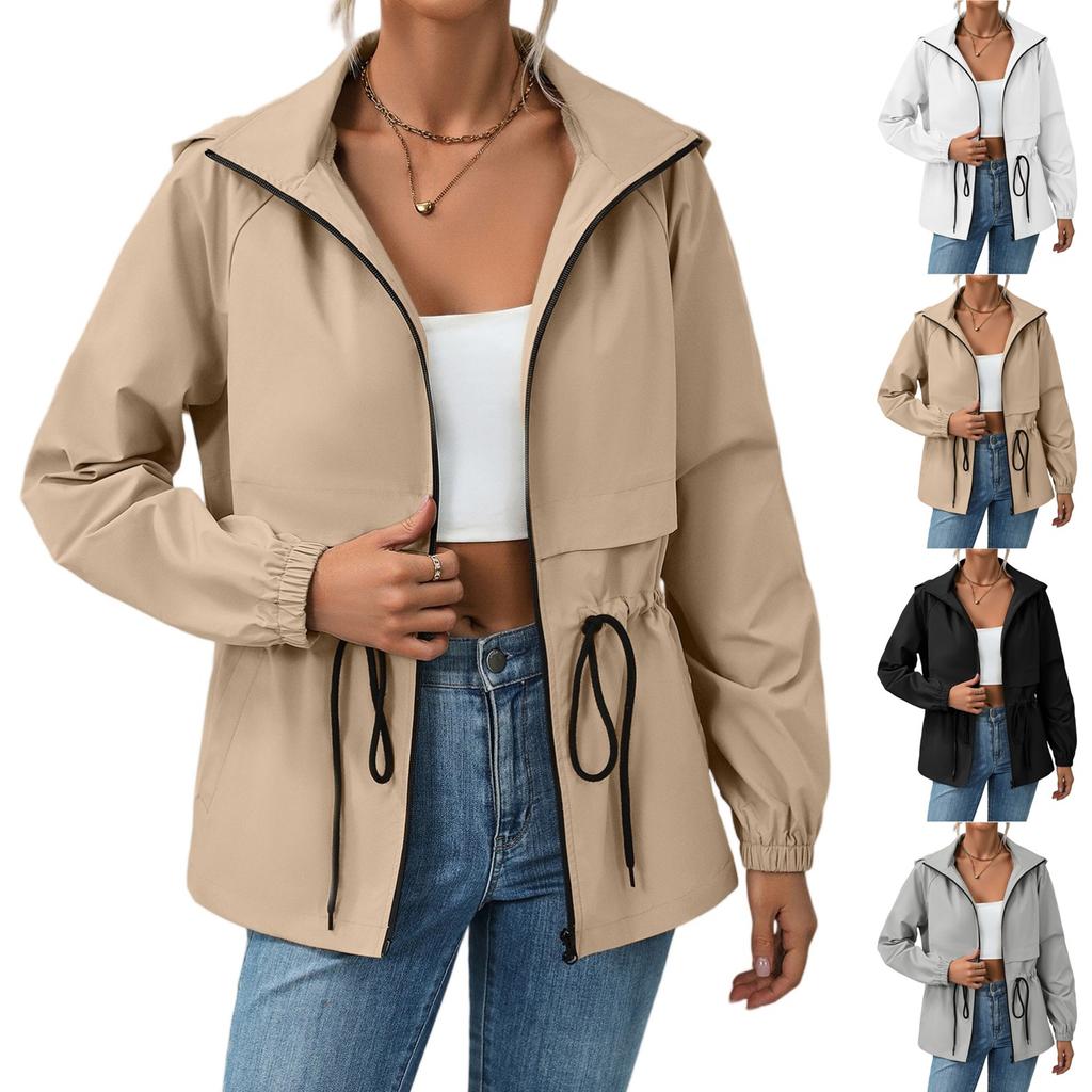 Jacket Women Waterproof Windbreaker Lightweight Rain Jackets With Pockets Packable Raincoats For Women With Hood