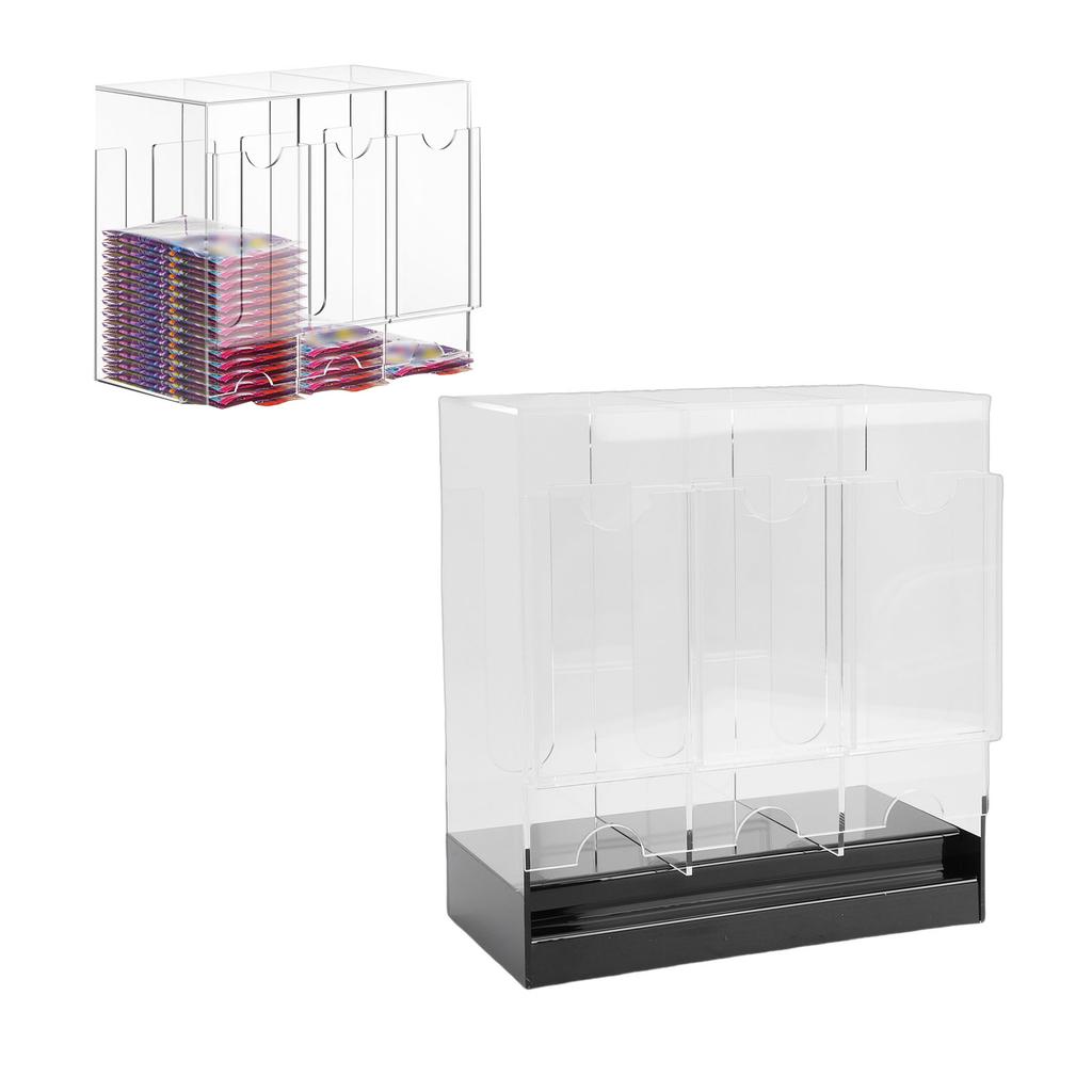 3 Slot Booster Pack Dispenser Acrylic Card Pack Display Holder Organizer With Black Base For Trading Cards Sports Cards