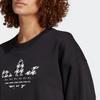 adidas Оригинальный свитшот с логотипом трилистника и круглым вырезом, женские топы, черный IC5147