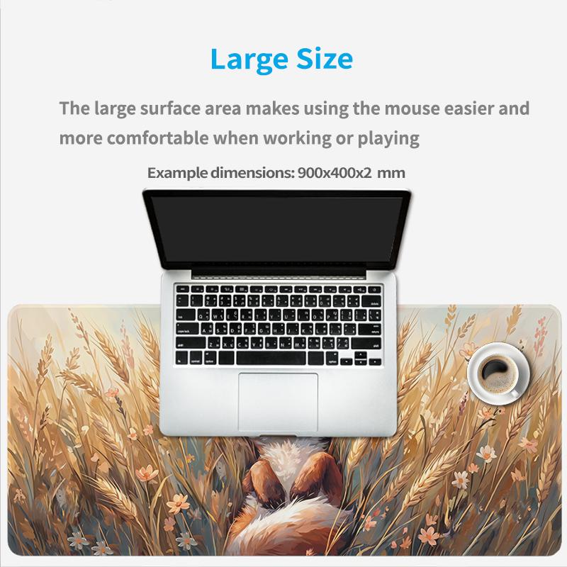 Mouse Pad Cute Fox Gaming XL Large HD Computer Mousepad XXL Mouse Mat Office Carpet Non-Slip Desktop Mouse Pad Table Mat