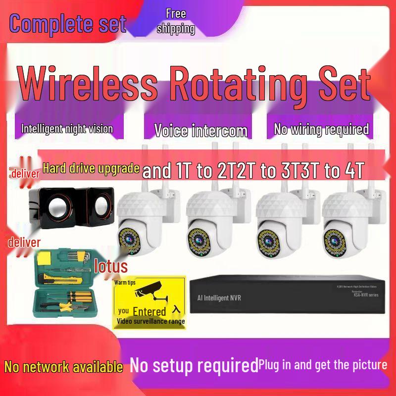 HD Wireless Rotating Camera Kit: All-in-One Indoor/Outdoor Remote Monitoring Device