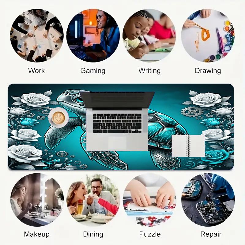 Sea Turtle Xl Gaming Mouse Pad Nonslip Rubber Base Stitched Edge Waterproof Desk Mat For Pc Laptop Gamer Office Computer Accessories C927568