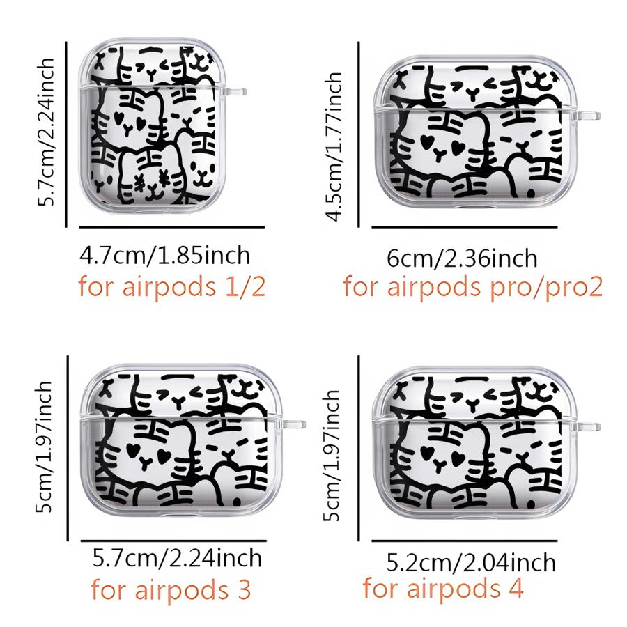 Милый Чехол с Животными для Airpods 2 Pro2 Pro 4 1 3 Pro3 Прозрачный Чехол-Крышка для Наушников