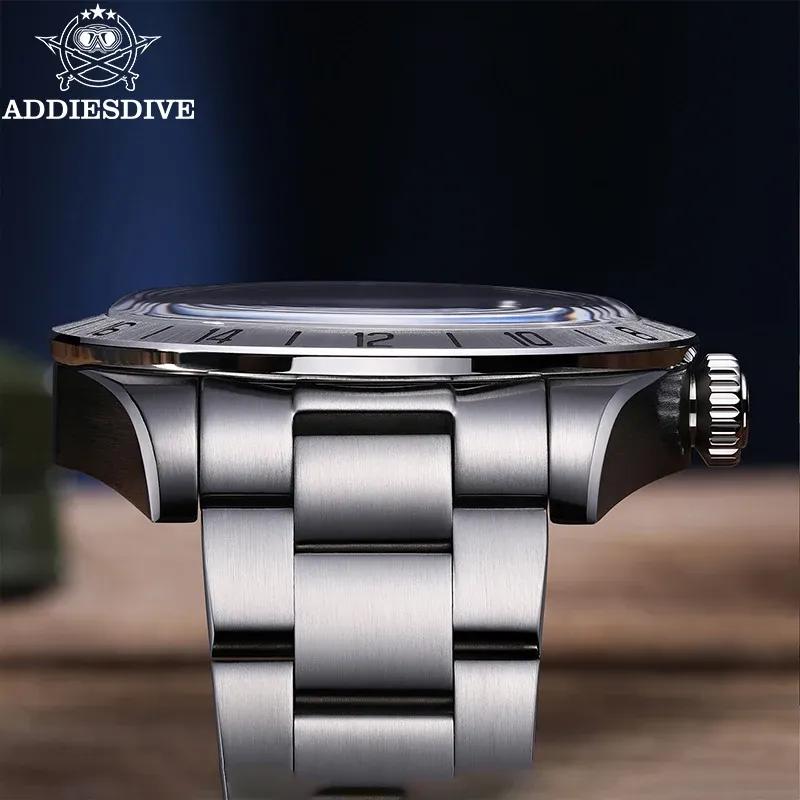 ADDIESDIVE Горячая Распродажа GMT Кварцевые Часы Нержавеющая Сталь Пузырчатое Стекло BGW9 Супер Люминесцентные Мужские Часы AD2035 НОВЫЕ Водонепроницаемые