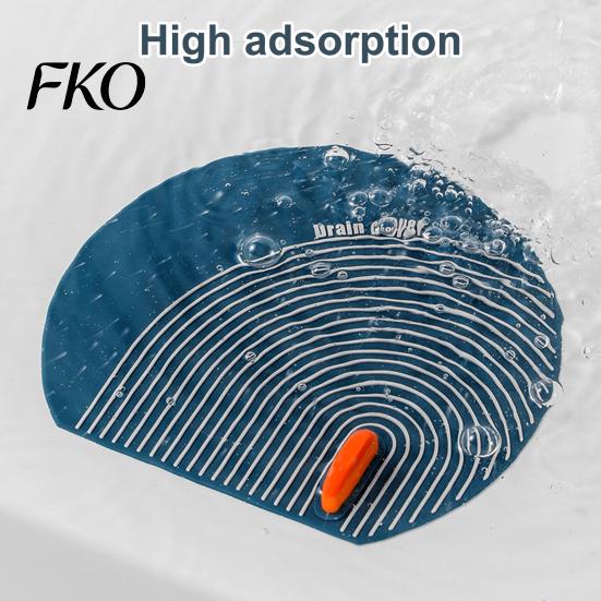 Odor Blocking Drain Cover Silicone Floor with Handle, Universal Shower Tub Stopper, Handle Sewer Anti-Odor Deodorizing Mat for Bathroom Kitchen