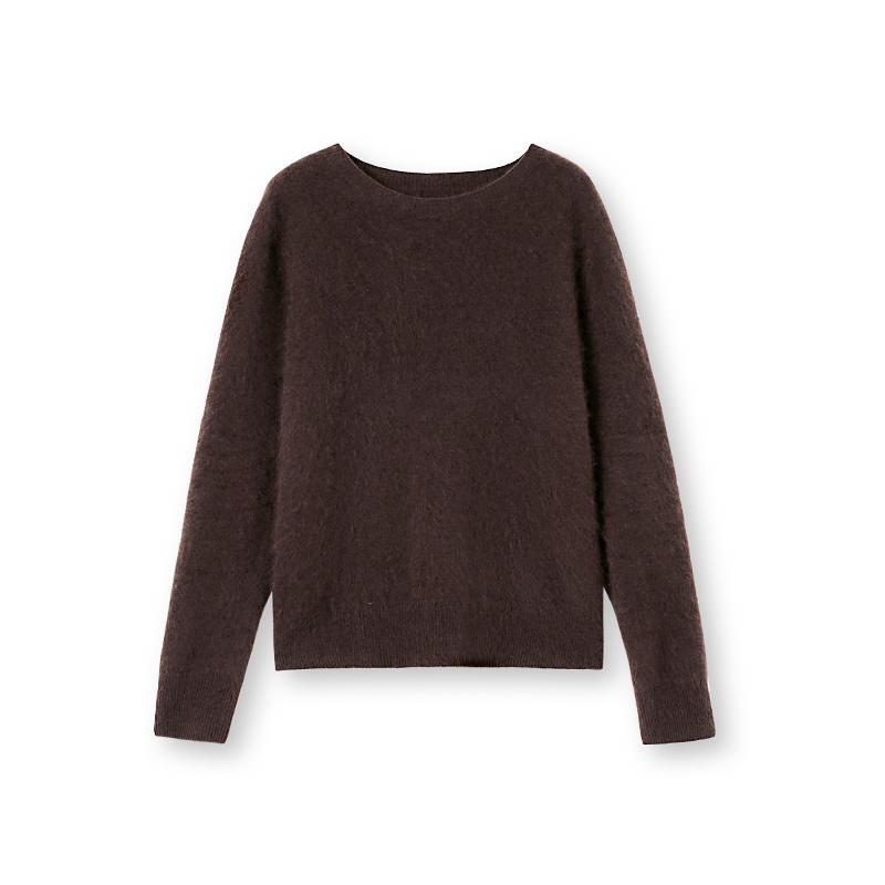 Women's Faux Fur Knit Sweater – Wool & Cashmere Base Layer for Autumn/Winter