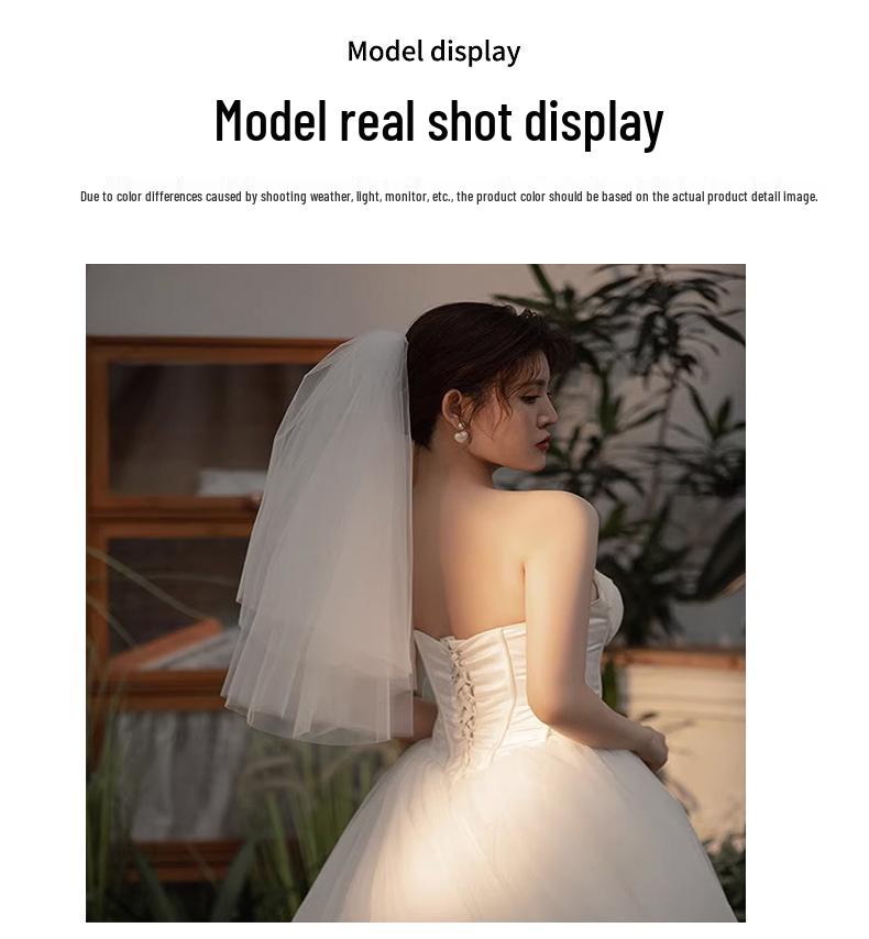 2025 Эфирная свадебная фата в корейском стиле - Простой и элегантный дизайн из тюля