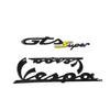 Наклейка-логотип на автомобиль VESPA с текстурой под карбон для GTS300, GTV, LX, LXV, Spring, Sprint 150 - Черненый дизайн