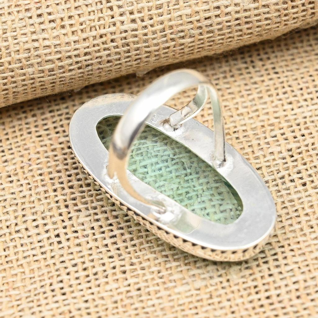 Замечательное ювелирное кольцо ручной работы из стерлингового серебра 925 пробы с аква-апатитом и драгоценным камнем