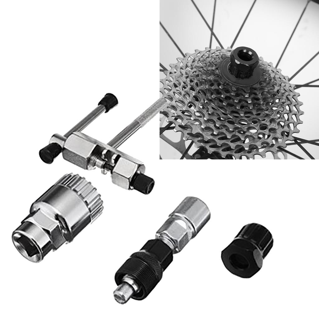 4pcs Bicycle Repair Tool Kit Mountain Road Bike Chain Bracket Crank Freewheel Remover Tool Set for Cycling