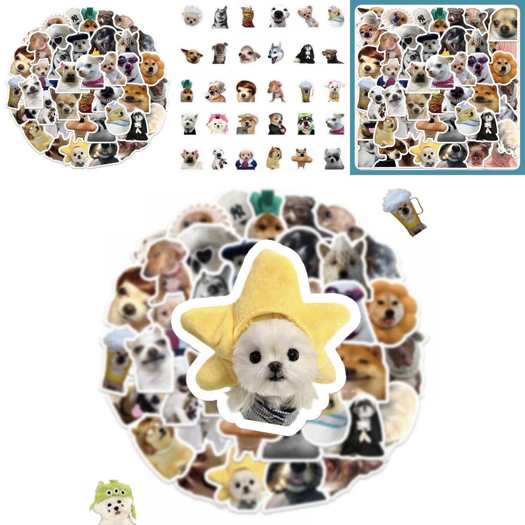 60pcs Emoji Dog Waterproof Graffiti Stickers Notebook Water Bottles Cases Phone