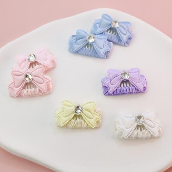 Yousheng Bow Tie Rhinestone Decor Dog Hairpin Medium Dog Cat Barrette Pet Headwear