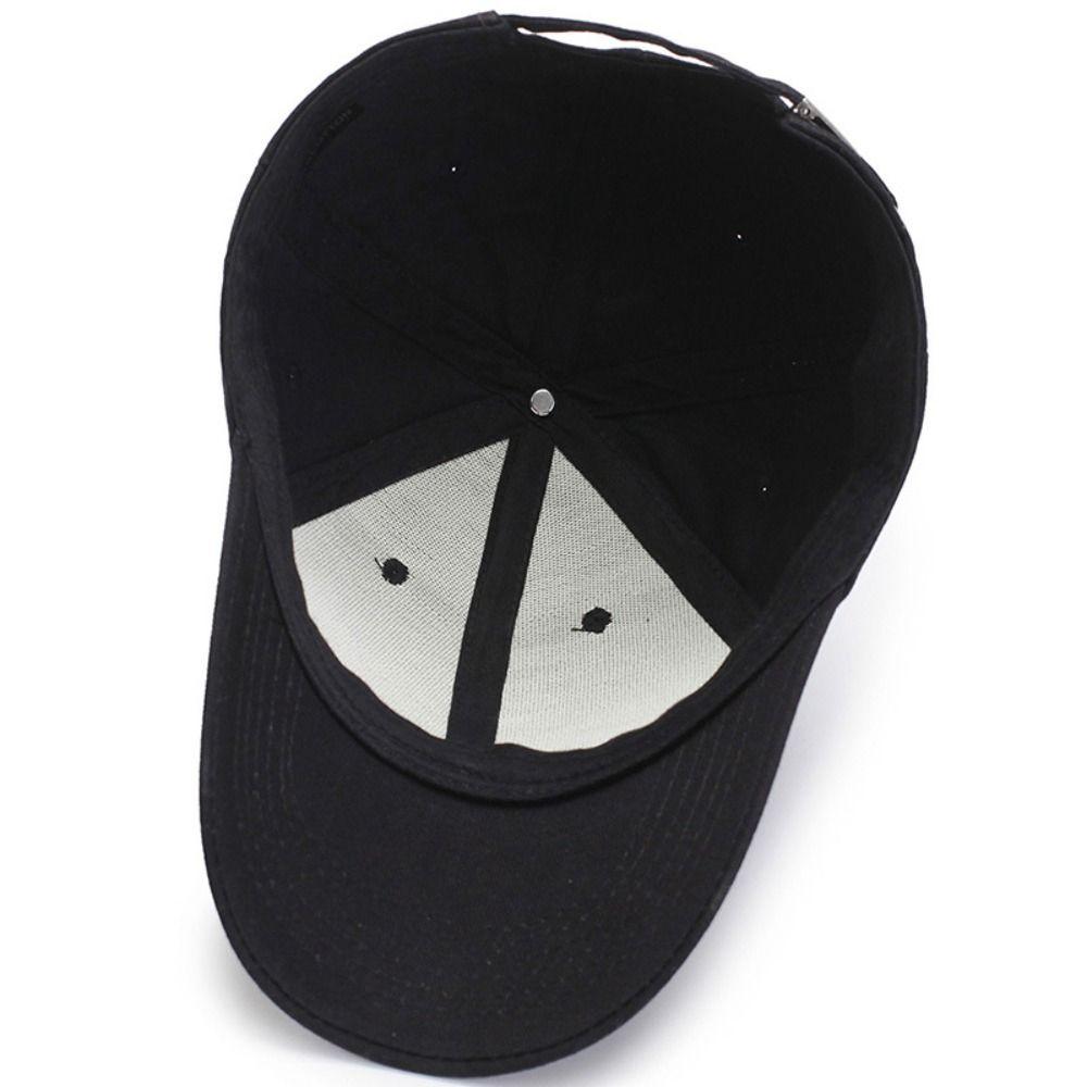 Black Wide Brim Adjustable Summer Hat Cotton Baseball Cap Sports Cap Peaked Cap