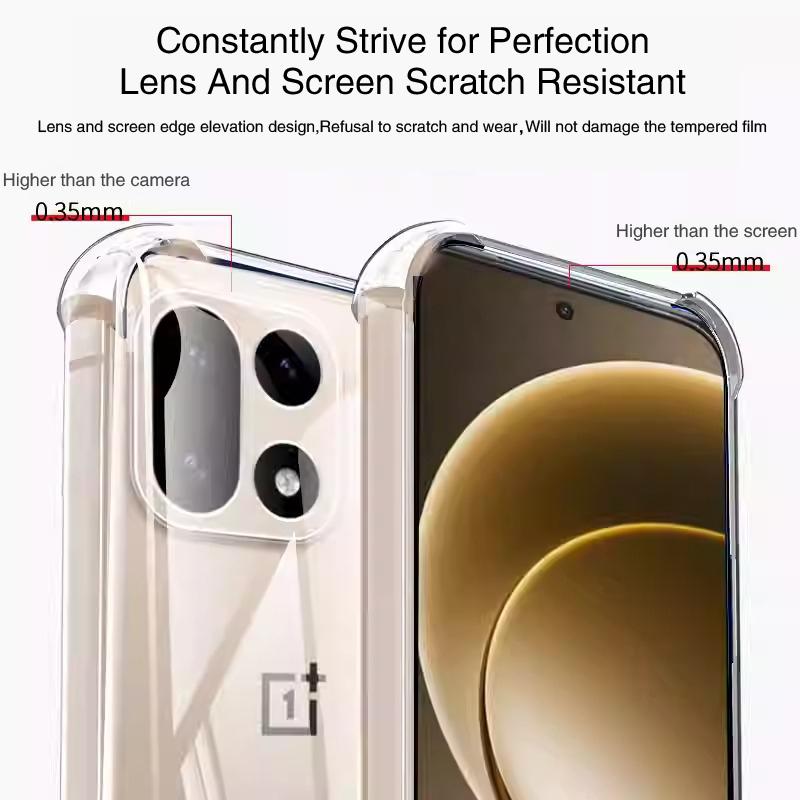 Прозрачный Мягкий Чехол-Оболочка для OnePlus 15 5G с Подушками Безопасности Ударопрочный Силиконовый Роскошный Задний Чехол Аксессуары для Мобильного Телефона Fundas 1+15