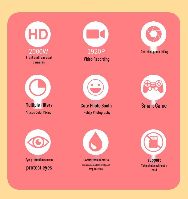 HD Dual Camera Cartoon Toy for Kids - Video Recording & SLR Digital Holiday Gift