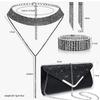 Fashion Set Necklace Soil Diamond Niche Geometric Tassel Earrings Bracelet Dinner Bag Four-piece Women's Set