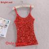 Polyester Sequin Tank Top For Women Spring Slim Fit Casual Blouse